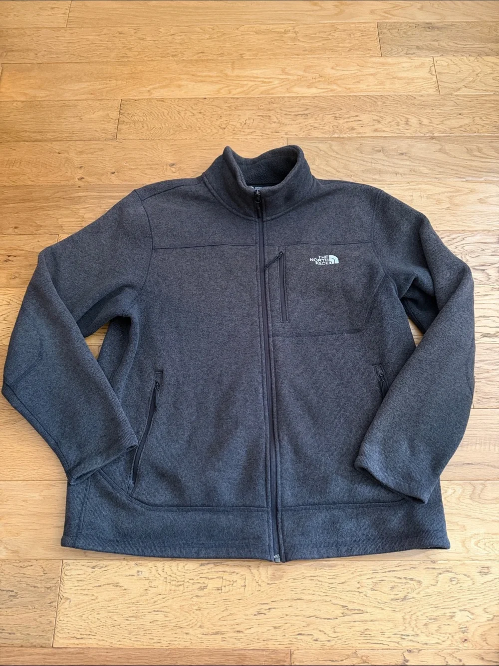 XL - The North Face Men's Charcoal Full-Zip Fleece Jacket